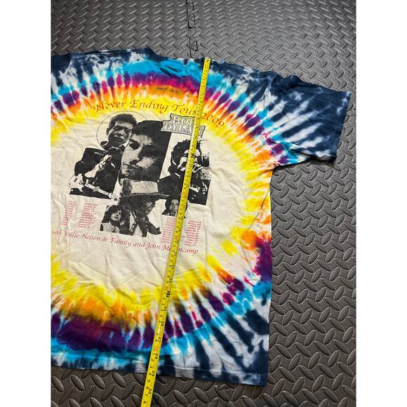 Vintage Bob Dylan Never Ending Tour 2009 Shirt L Tie‎ Dye Rap Tee Double Sided - Picture 6 of 6